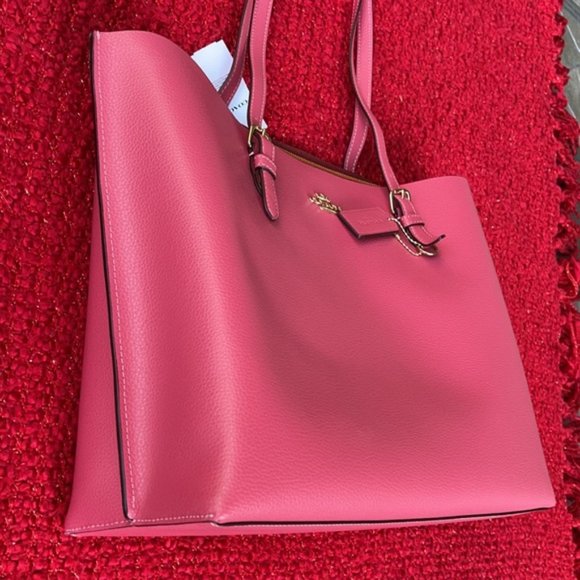 Coach Mollie Tote Gold/Strawberry Haze - Picture 12 of 16